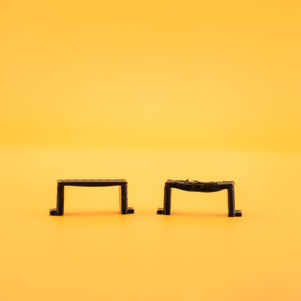 lower printing temperature help print bridge with low sag